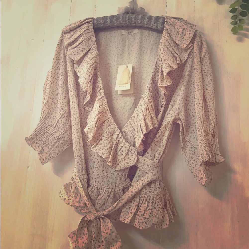 DOEN VIOLA WRAP BLOUSE in BABY KATE, L